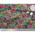 thumbnail image 3 of Soimoi Poly Georgette Fabric Artistic Leaves Print Fabric by the Yard 42 Inch Wide, 3 of 3