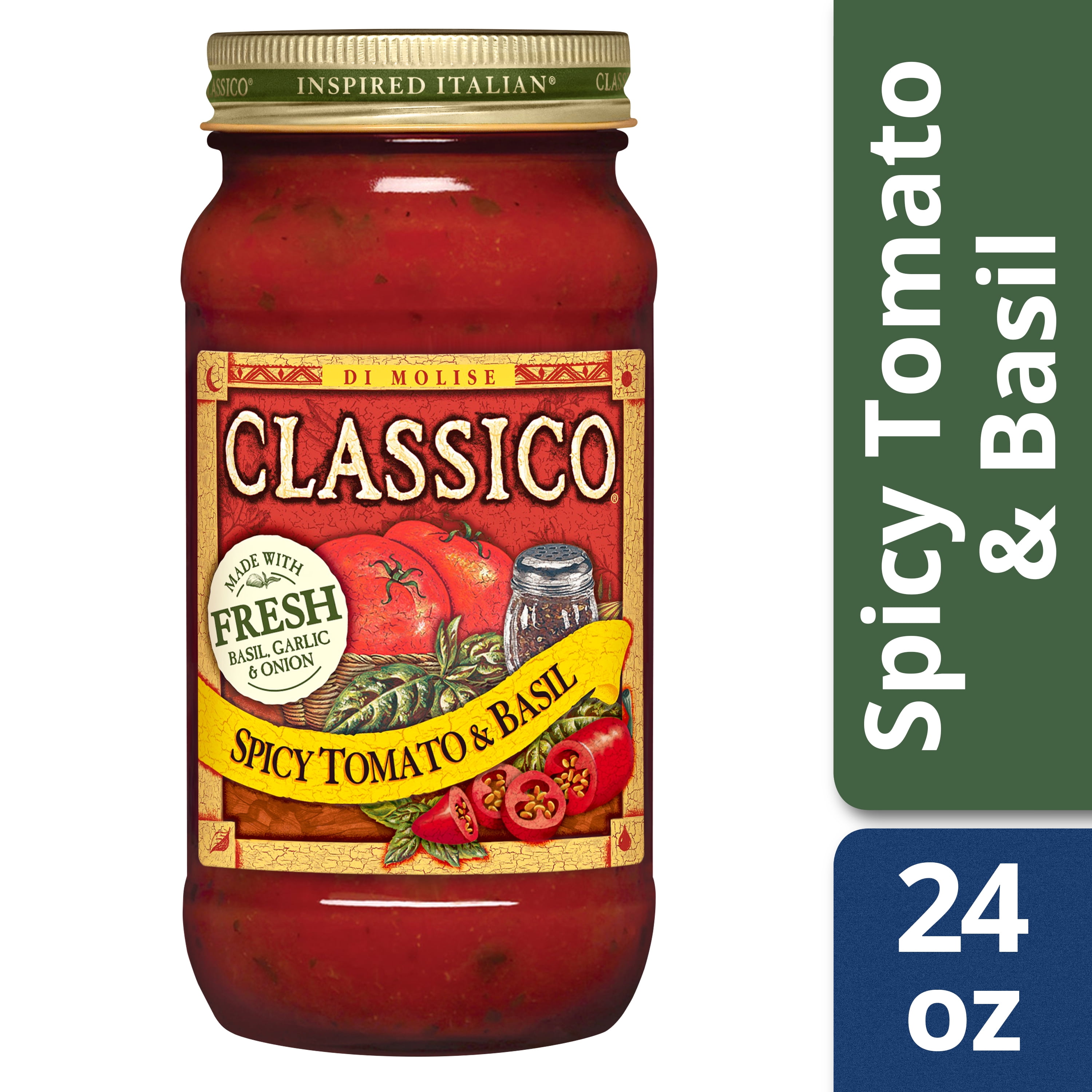 Classico Spicy Tomato and Basil Pasta Sauce, 24 oz Jar