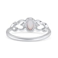thumbnail image 3 of Swirl Filigree Hearts Oval Ring Lab Created White Opal Ring 925 Sterling Silver Size 10, 3 of 5