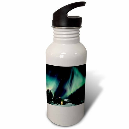 

Alaska Hot Springs. Aurora Borealis Northern Lights - US02 FZU0003 - Frank Zurey 21 oz Sports Water Bottle wb-87460-1