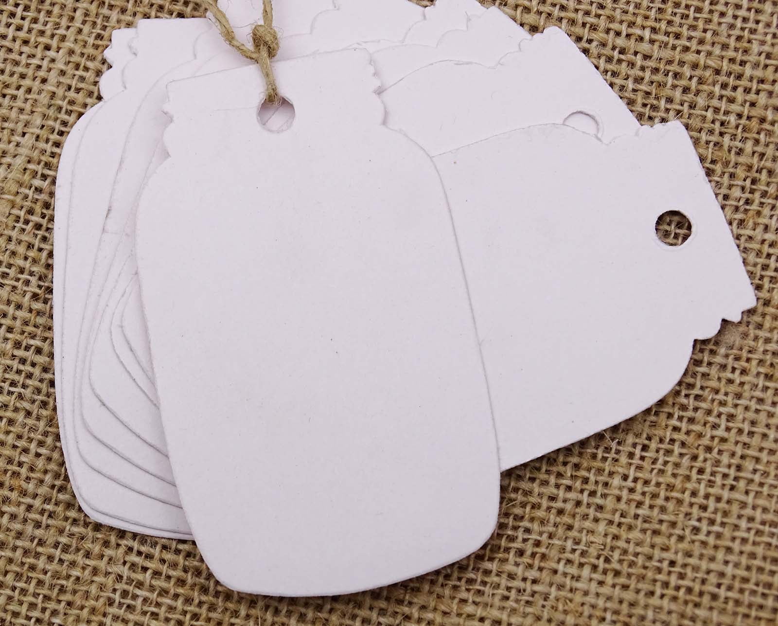 100 Pcs  Favor Hang Tags Gift Cardstock With Free Natural Jute Twine TAG-150 