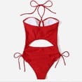 thumbnail image 6 of Sngxgn Women Swimsuit Tummy Control Bathing Suits Modest Full Coverage Swimwear(Red,XL), 6 of 8