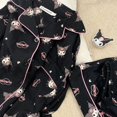 thumbnail image 4 of Kawaii Sanrios Kuromi Pajama Sets Spring and Autumn Cartoon Cotton Pajamas for Women Cute Casual Home Wear Set, 4 of 13