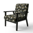thumbnail image 2 of Designart "Gold Retro Circular Pattern" Upholstered Mid-Century Accent Chair - Arm Chair, 2 of 5
