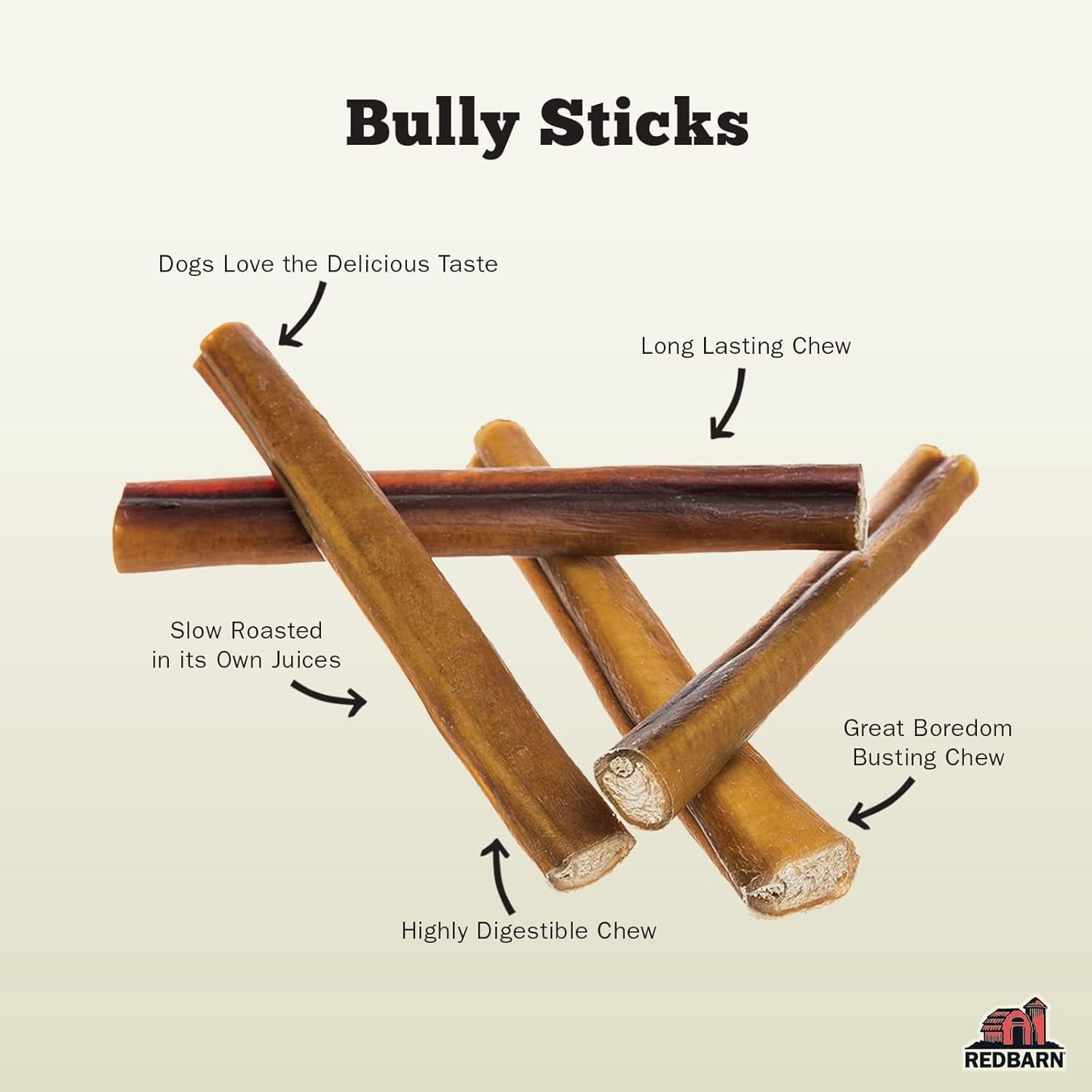 Redbarn Odor Free 7" Bully Sticks for Dogs (35-Count)