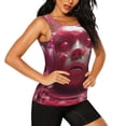 thumbnail image 2 of Fuzoiu Surreal Pink Headphones Print Women's Workout Tank Top,Athletic Racerback Sports Tank,Tops Sleeveless Running Loose Fit Yoga Tops,Active Shirts for Yoga, Running, and Gym-X-Large, 2 of 7