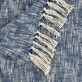 thumbnail image 6 of Ox Bay Navy Blue/Off-White Cotton Throw, 60" x 50", 6 of 11