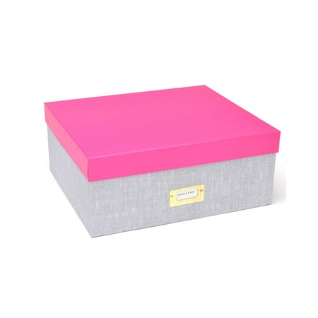 - Large Storage Box - Heather Grey and Pink
