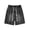 Black, variant on Men's Casual Denim Shorts Solid Color Drawstring Washed Worn Out Spring Summer Beach Shorts With Pockets