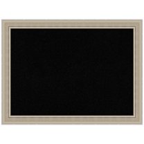 Amanti Art Black Cork Board Wood Framed Mezzo Silver Bulletin Board 32 in. x 24 in.