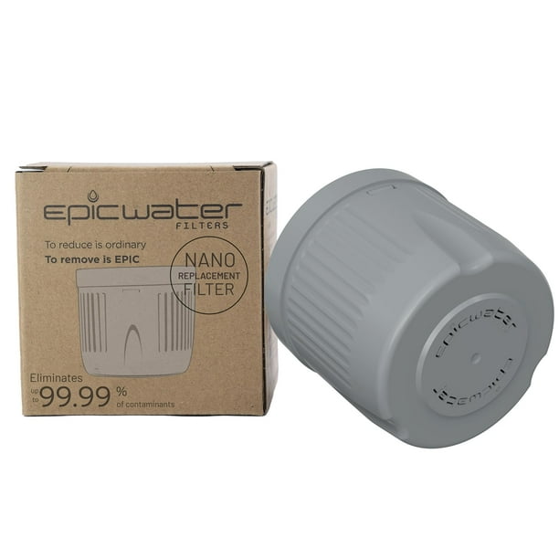 Filtros de agua Epic FILTRO DE REEMPLAZO para jarra o dispensador de filtro de agua Nano Epic. La nanofiltración elimina bacterias, virus, quistes, plomo, cromo 6, PFOS, PFOA, metales pesados, pestici