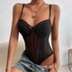 thumbnail image 3 of Body de encaje para mujer, lencería con correas ajustables, erógeno, espalda descubierta, encaje transparente, Costura de malla, lencería de una pieza, 3 of 8