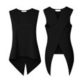 thumbnail image 4 of TKLPEHG Women's High Low Hem Sleeveless Tank Top Round Neck Casual Loose Fit Basic Cami Everyday Summer Layering Top (Black,L), 4 of 8
