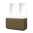 thumbnail image 2 of Abbey 80 in W x 22 in D Black Oak Double Bath Vanity, Cultured Marble Top, Faucet Set, and 36 in Mirrors, 2 of 8