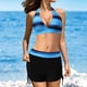 thumbnail image 2 of Trajes de baño de bikini de dos piezas con tiras en la espalda con estampado conservador para mujer Fridja  nalpqowj55736, 2 of 7
