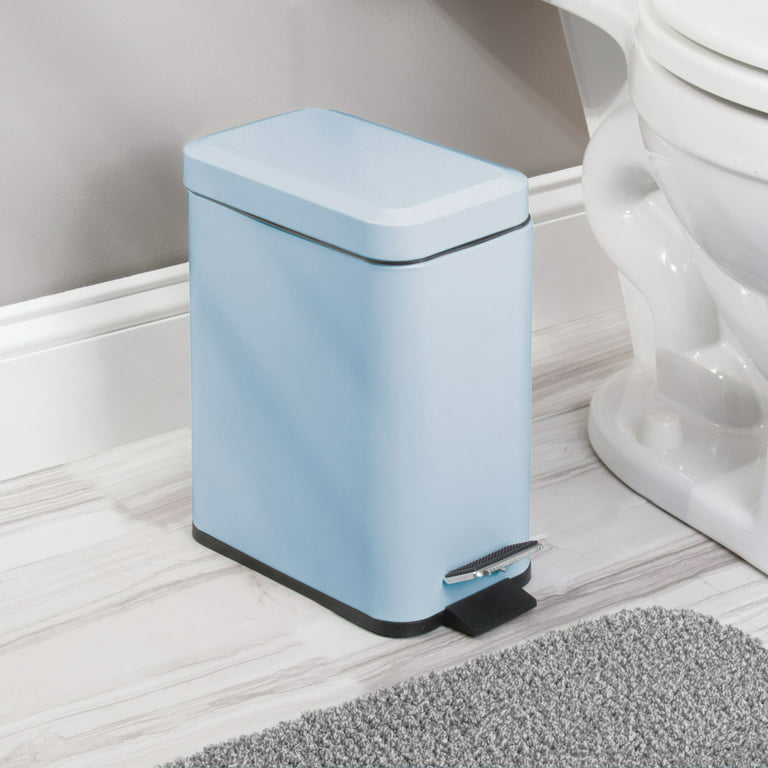 1.3 Gallon Rectangle Metal Lidded Trash Can With Removable Liner And Handle  - Compact And Stylish Garbage Bin For Bathroom, Kitchen, Craft Room,  Office, And Garage - Temu
