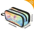 thumbnail image 3 of ALAZA Unicorn Standing on Rainbow Pencil Case Bag 3 Compartment Pen Pouch Large Storage Holder Box Organizer, 3 of 8