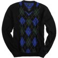 thumbnail image 1 of Tommy Hilfiger Eby Argyle suéter de punto con cuello en V para hombre, azul, grande Tommy Hilfiger  Tejer, 1 of 1
