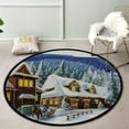 thumbnail image 2 of GZHJMY Kids Round Nursery Area Rug 5 ft Christmas Winter Happy Scene Washable Non-Slip Small Round Area Rug Throw Soft Cute Nursery Rug Non-Shed Lightweight Bathroom Rug for Dorm Carpet Runner, 2 of 6