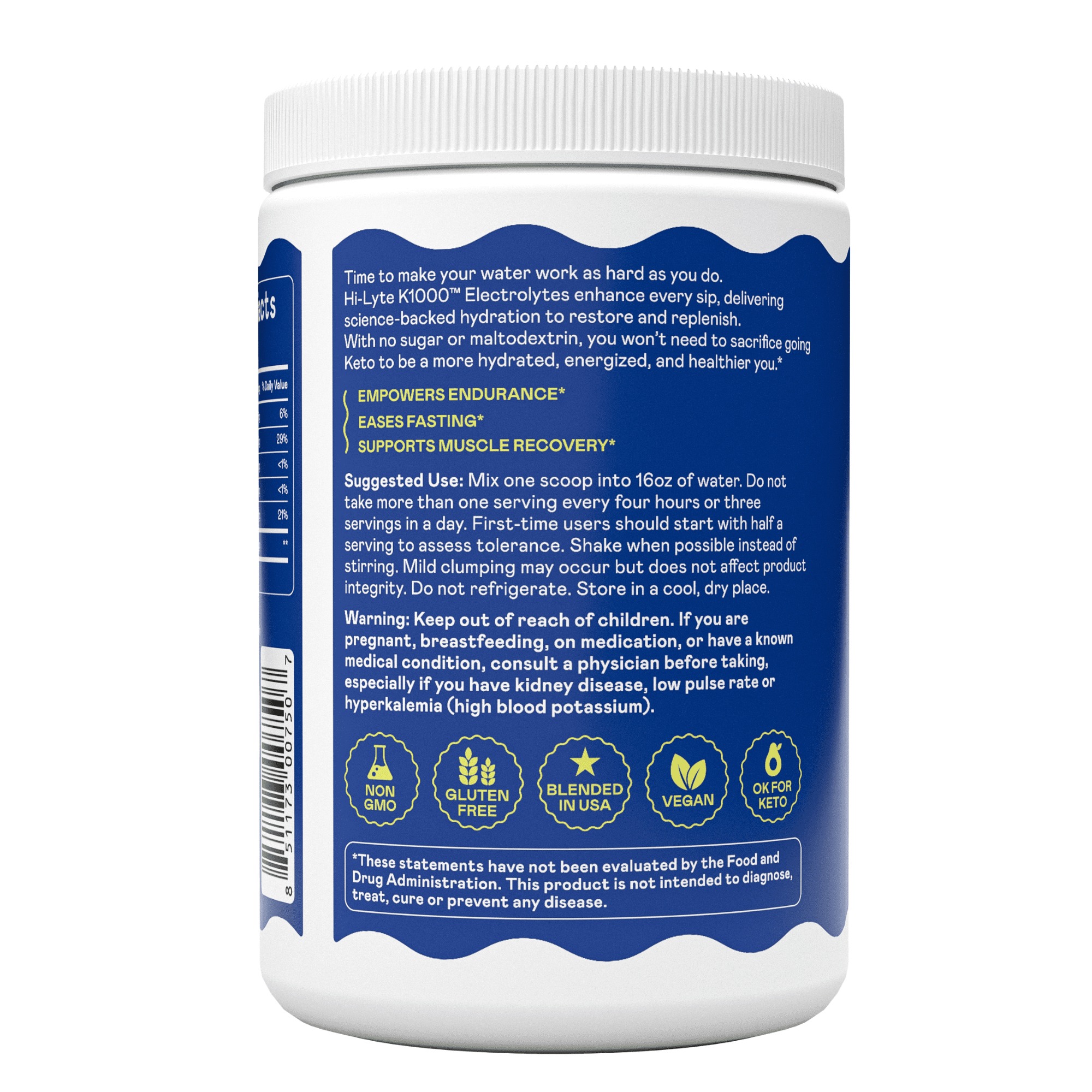 Hi-Lyte Keto & Performance K1000 Electrolytes Powder Mix | Raspberry Lemon | Hydration Supplement Drink Mix | Boost Energy & Beat Leg Cramps | No Maltodextrin or Sugar | 50 Servings
