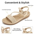thumbnail image 3 of Ecetana Women's Flat Sandals Woven Open Toe Casual Summer Sandals for Beach Walking Daily Outdoor, 3 of 7