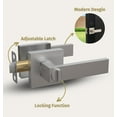 thumbnail image 3 of Mega Handles | Robell Entry Lever | Satin Nickel, 3 of 3