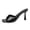 Black, variant on Nude Patent Leather Mule Heels For Women Open Toe Slip On Comfortable Evening Footwear