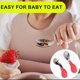 thumbnail image 4 of Juego de cuchara para niños, cuchara spork de silicona para entrenamiento de bebés, vajilla para niños de acero inoxidable 316, 4 of 5