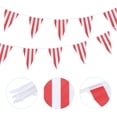 thumbnail image 3 of Uxcell 5 juegos de banderines a rayas rojas y blancas de 164 pies, 100 piezas de banderas triangulares para fiesta temática de carnaval y circo, 3 of 7