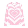 thumbnail image 3 of Girls Tie Dye T Shirts Long Sleeve Heart Printed Loose Crewneck Casual Tunic Tops Trendy Kids Teens Pullover Cute Blouse, 3 of 4