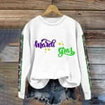 thumbnail image 4 of Outfmvch Chemises Mardi Gras pour Femmes, Chemises à Manches Longues pour Femmes, Hauts Mardi Gras pour Femmes, Chandail en Molleton Mardi Gras pour Femmes, Hauts Violets pour Femmes, Imprimé Carnaval Col Rond Manches Longues Blanc 3TG, 4 of 4