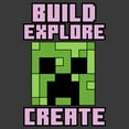 thumbnail image 2 of Boy's Minecraft Creeper Face Build Explore Create Graphic Tee Charcoal Heather Medium, 2 of 5