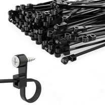 NWOKYZGH 100 Pack Black Zip Ties with Screw Hole, Mountable Head Nylon Cable Ties, Ideal for Indoor Outdoor Cable Management