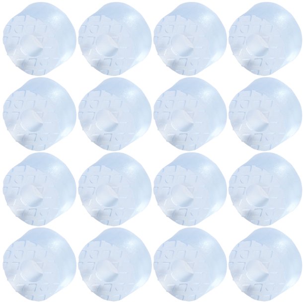 16pcs Pies de Goma Redondos Antideslizantes Antiarañazos para Patas de Mesa de Armario 15mm