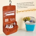 thumbnail image 3 of GeweYeeli Portable Cosmetics Storage Bag Hanging Travel Makeup Bag Foldable Toiletry Organizer Pouch, Orange, 3 of 3