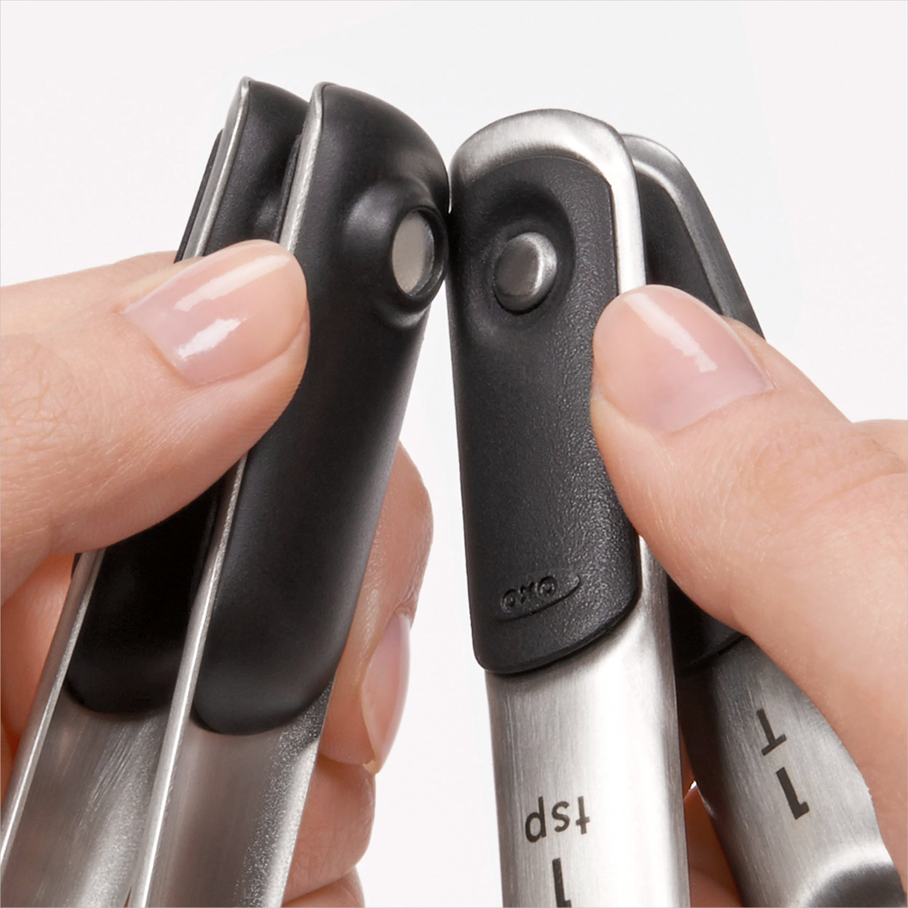 OXO Stainless Steel Measuring Spoons 4-Piece Set with Magnetic Handles and Etched Measurements