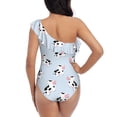 thumbnail image 5 of Haiem Cute Farm Cow Women's One Piece Swimsuits Tummy Control One Shoulder Bathing Suits Ruffle Swimwear-Large, 5 of 8