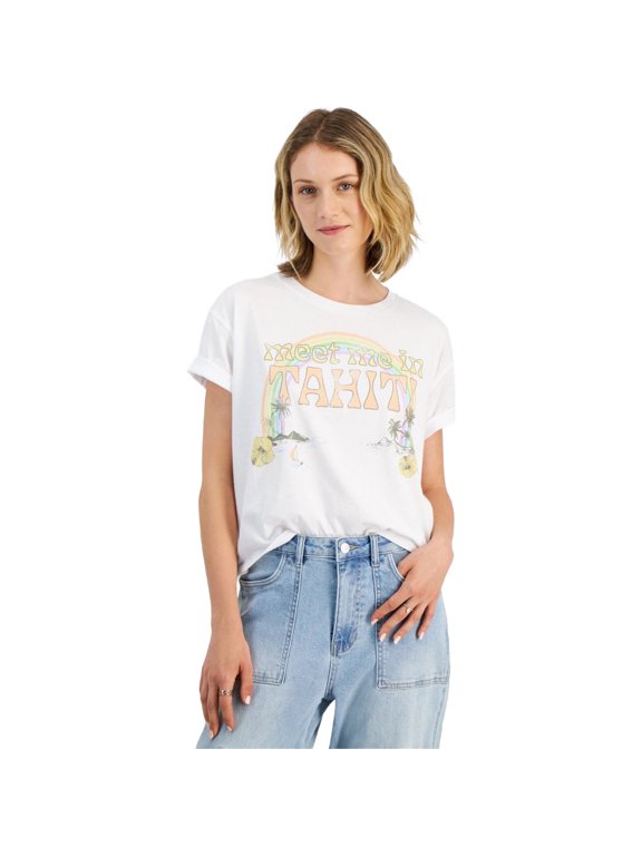 GRAYSON/THREADS Womens Tahiti Print Graphic T-Shirt, Multicoloured, Juniors, Medium