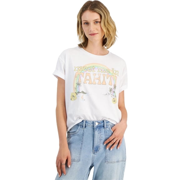 GRAYSON/THREADS Womens Tahiti Print Graphic T-Shirt, Multicoloured, Juniors, X-Large