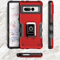 thumbnail image 3 of Slim Fit Phone Case for Google Pixel 7 Pro, Military Flag Magnet Adsorption Kickstand Case with Screen Camera Lens 360° Full Protection Shell for Google Pixel 7 Pro,JQ Red, 3 of 9