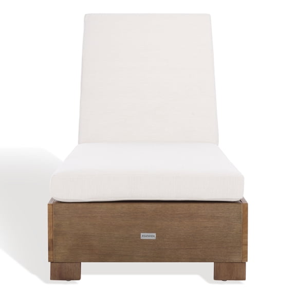 Safavieh Blanquilla Wood Outdoor Lounge Chair, Natural/Beige