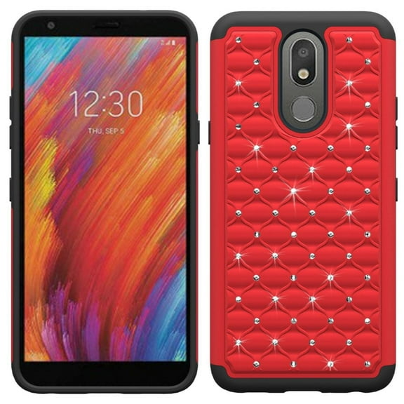 GSA Diamond Studded Hybrid Case for LG Aristo 4 Plus - Red