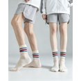thumbnail image 2 of DOVACKA 6-Pack Neutral Striped Retro Crew Socks, Casual Cotton Socks for Men Women (Size 7-15), 2 of 7