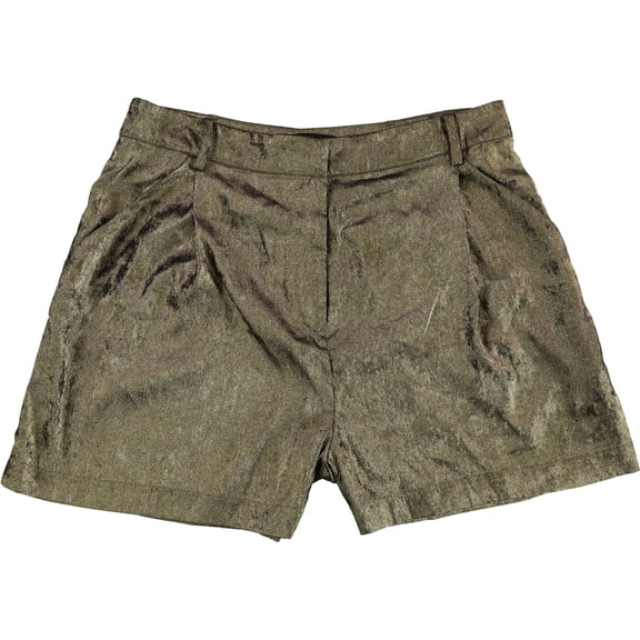 GUESS Womens Metallic Culotte Shorts, Metallic, Large