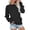 Black, variant on CAIVO Womens Long Sleeve Pocket Pullover Crewneck Sweatshirt Drop Shoulder Casual Tops Lightweight Solid Color Vacation Fall Streetwear