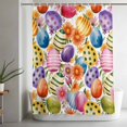 thumbnail image 5 of Easter Colorful Eggs Standard Shower Curtain Set, Waterproof Shower Curtains for Bathroom, Farmhouse Floral Polka Dot Washable Fabric Cloth Bath Curtain for Bathtub Decoration with Hooks 72x72 Inches, 5 of 9