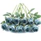 thumbnail image 3 of Flojery 10 Rosas Artificiales De Tallo Largo, Rosas De Seda Falsas Para Bricolaje, Ramo De Boda, Mesa Central, Decoración Del Hogar (Azul), 3 of 5