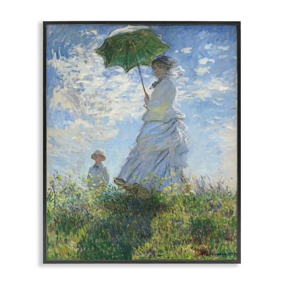 Stupell Industries Classic Monet Madame & Son People Painting Black Framed Art Print Wall Art, 11 x 14