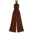 thumbnail image 4 of Aimik Womens Backless Jumpsuits Sleeveless Halter Ruched Waist Wide Leg Jumpsuits Summer Vacation Trendy One Piece Jumpsuit for Women, 4 of 6