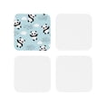 thumbnail image 2 of Kll Square Drink Coasters Set Of 4,Pu Leather Absorbent Coasters Set Decorative Coffee Cup Coasters Housewarming Gift For Home Decor-Cute Panda Bear, 2 of 9